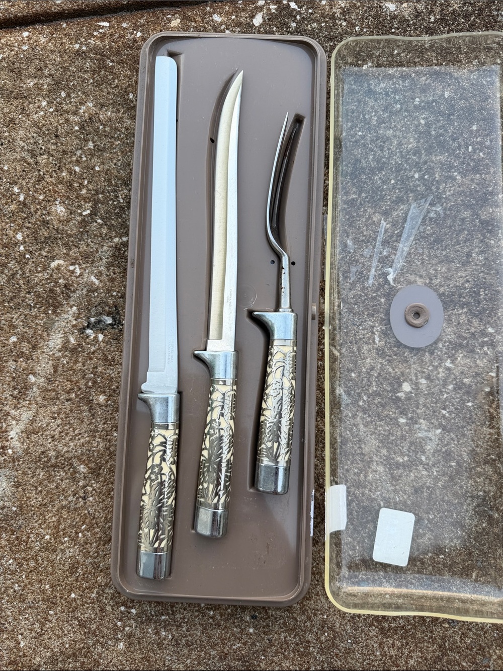 Mid-Century Modern Carvel Hall 3-Piece Carving Set. EUC